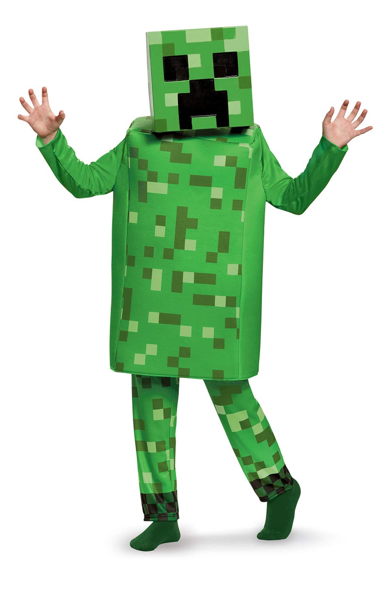 Disguise Creeper Deluxe Minecraft Costume, Green, Large (10-12) - Image 1